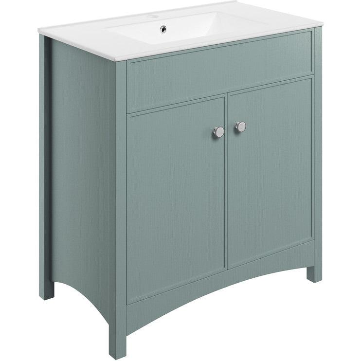 Alma 810mm Basin Unit - Sea Green Ash