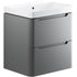 calvino 600mm 2 drawer wall hung basin unit matt grey, Alessio, Wall Hung Vanity Unit, 5