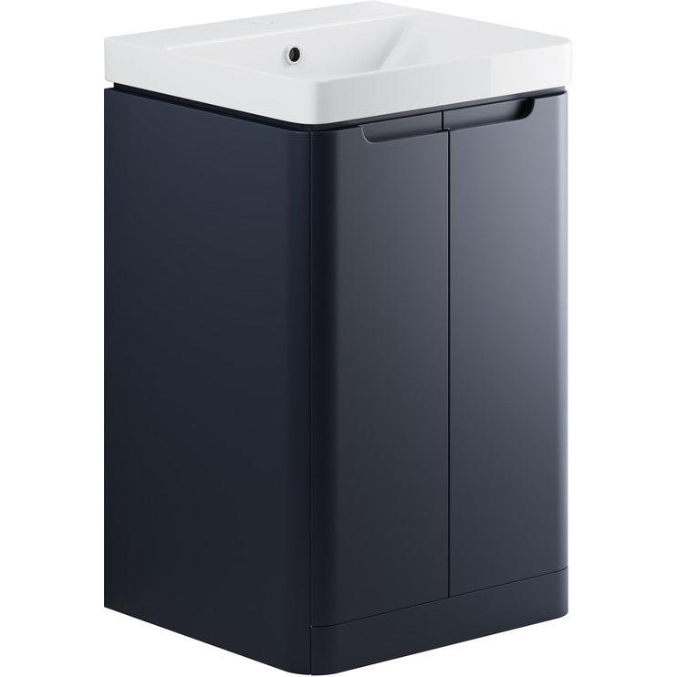 Calvino 500mm 2 Door Floor Standing Basin Unit - Matt Indigo