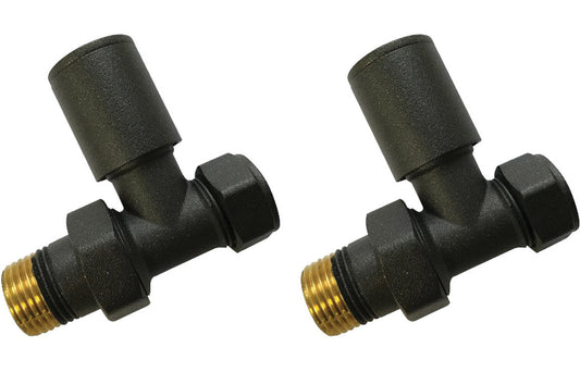 Patterned Straight Radiator Valve - Anthracite