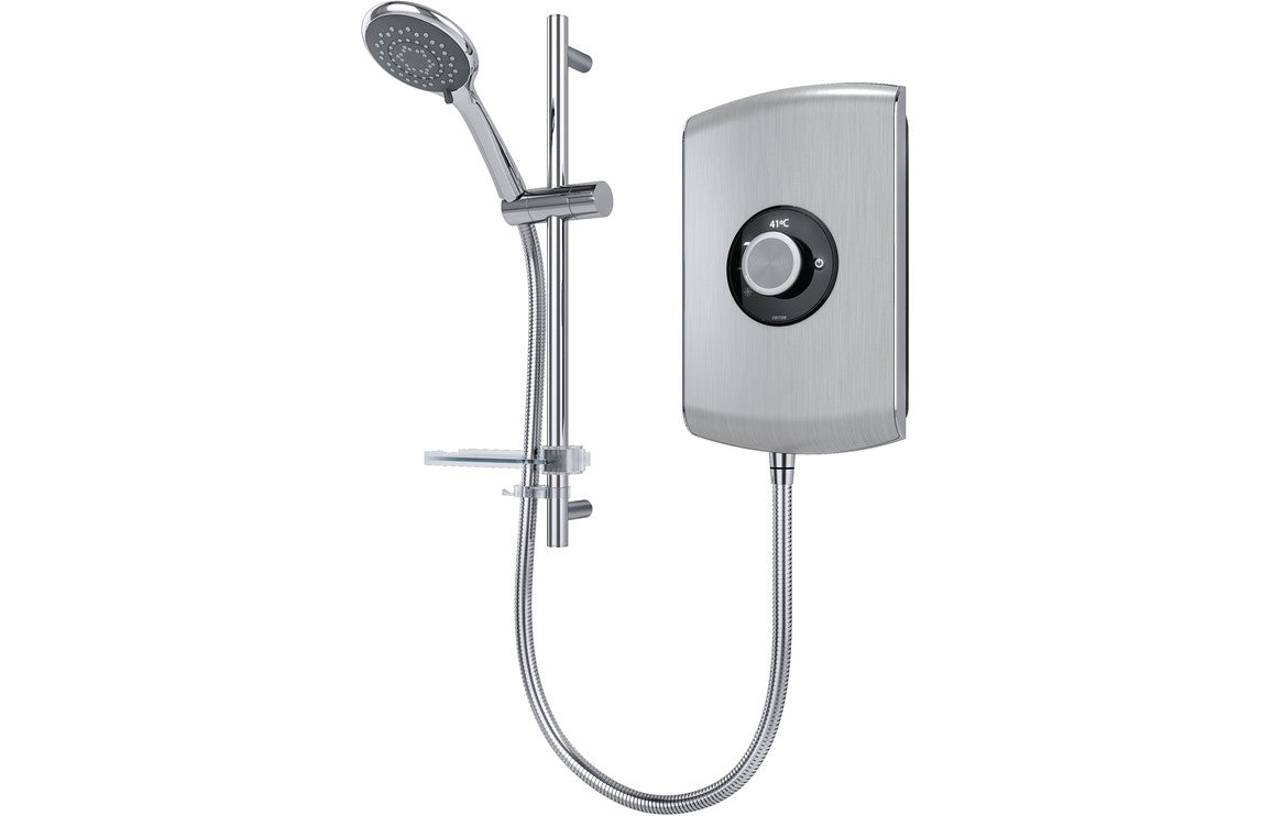 Triton Amore Electric Shower 9.5kW - Brushed Steel