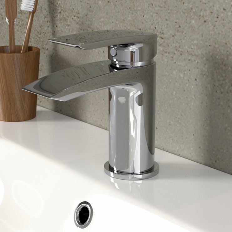 abri chrome basin mixer tap waste, Alessio, Chrome Basin Taps, Taps, 3