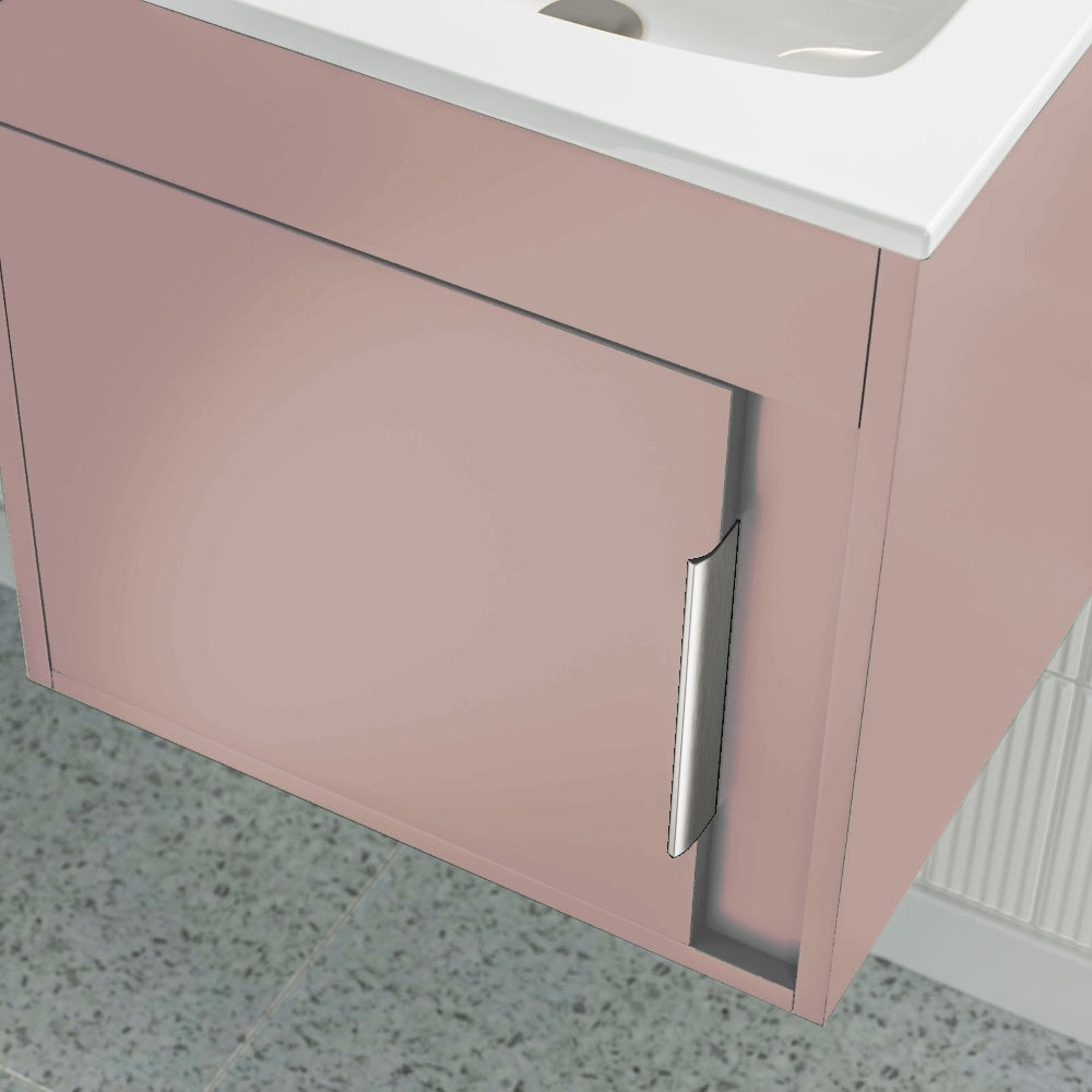 aida 500mm floor standing vanity unit matt antique rose chrome handle, Alessio, Sink Vanity Unit, Basin Unit, 2