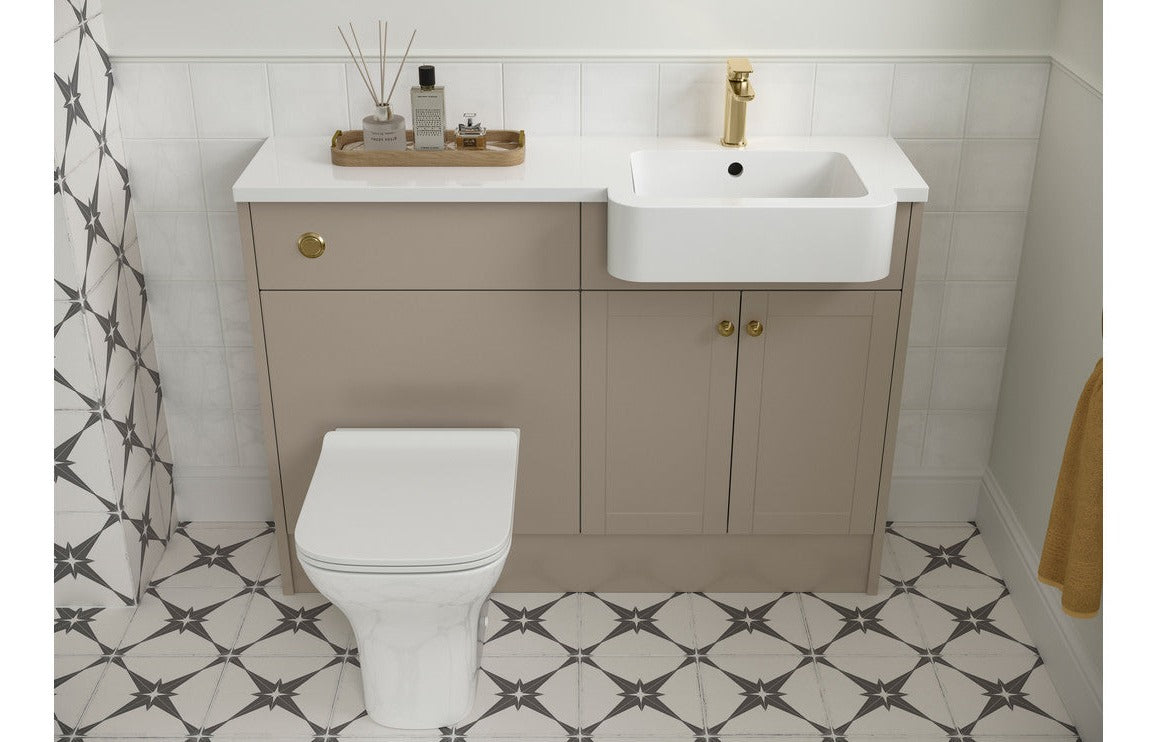 Sabrina 1242mm Basin & WC Unit Pack (RH) - Matt Latte