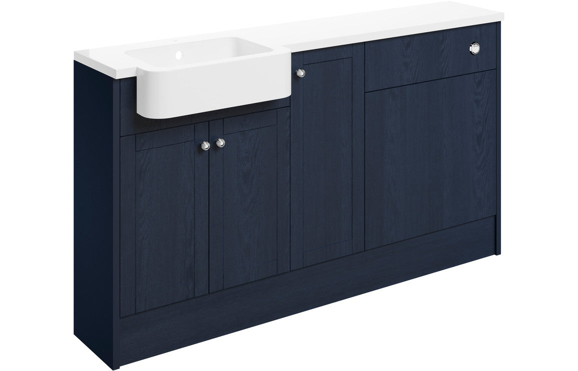 Sabrina 1542mm Basin  WC & 1 Door Unit Pack (LH) - Indigo Ash