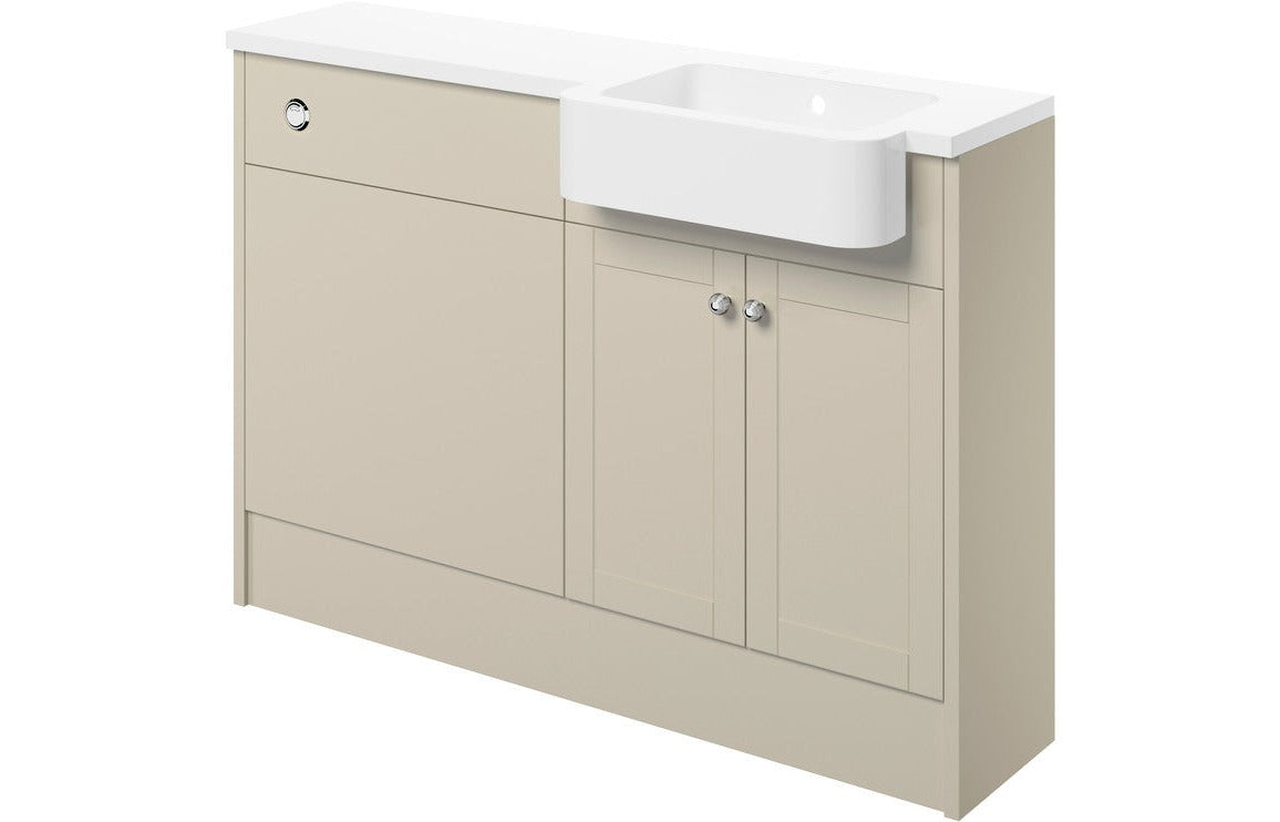 Sabrina 1242mm Basin & WC Unit Pack (RH) - Matt Latte