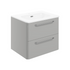 bianca 610mm 2 drawer wall unit basin grey gloss, Alessio, Wall Hung Vanity Unit, 1