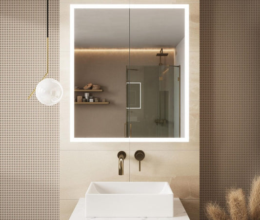 blue tooth cabinet double door, Scudo, Illuminated Bathroom Mirror, Mirror Bathroom Cabinets, Mirrors, 1