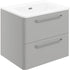 bianca 610mm 2 drawer wall unit basin grey gloss, Alessio, Wall Hung Vanity Unit, 4