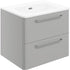 bianca 610mm 2 drawer wall unit basin grey gloss, Alessio, Wall Hung Vanity Unit, 3