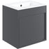 aida 500mm wall hung vanity unit matt graphite grey black handle, Alessio, Wall Hung Vanity Unit, 4