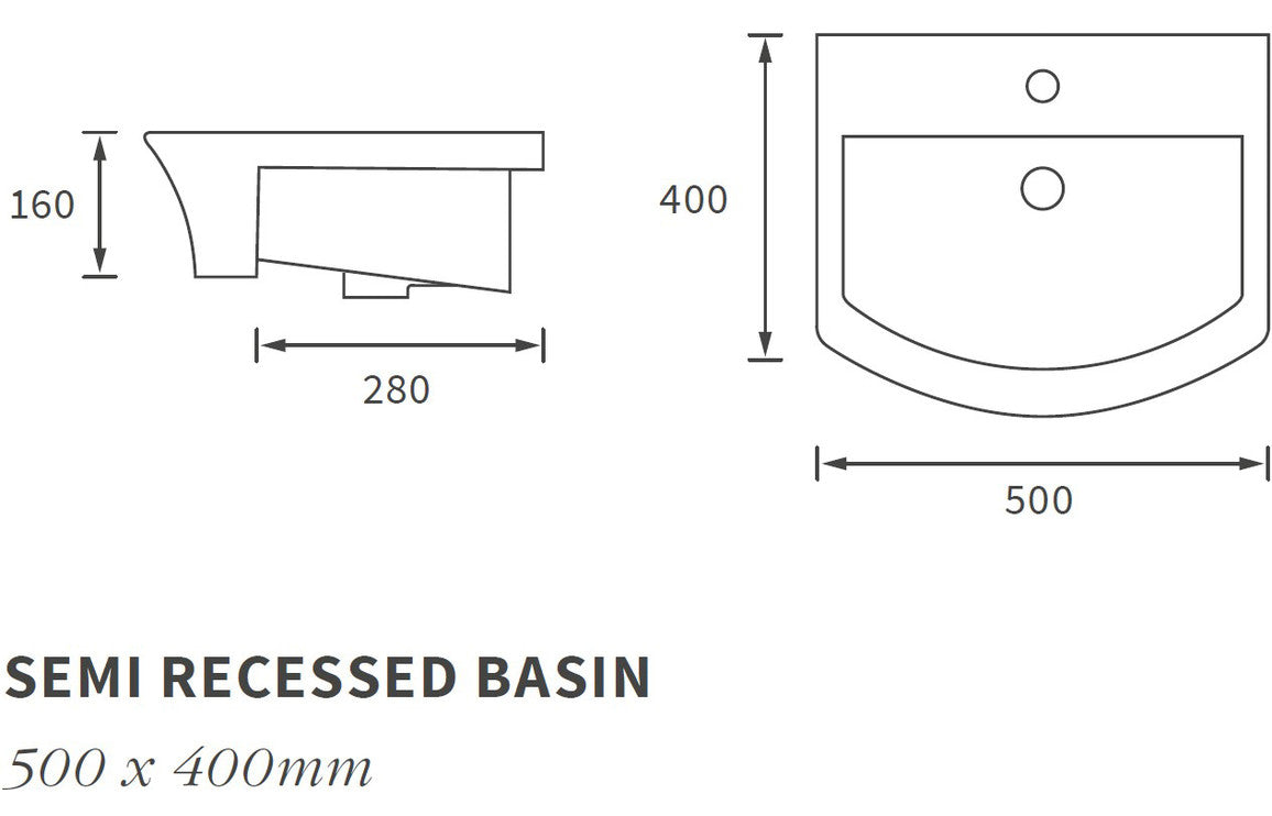 Anna Semi Recessed Basin And Close Coupled Toilet Set