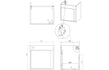 aida 500mm wall hung vanity unit matt conifer green black handle, Alessio, Wall Hung Vanity Unit, 6