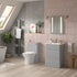 bianca 610mm 2 drawer wall unit basin grey gloss, Alessio, Wall Hung Vanity Unit, 2