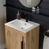aida 500mm wall hung vanity unit oak black handle, Alessio, Wall Hung Vanity Unit, 2