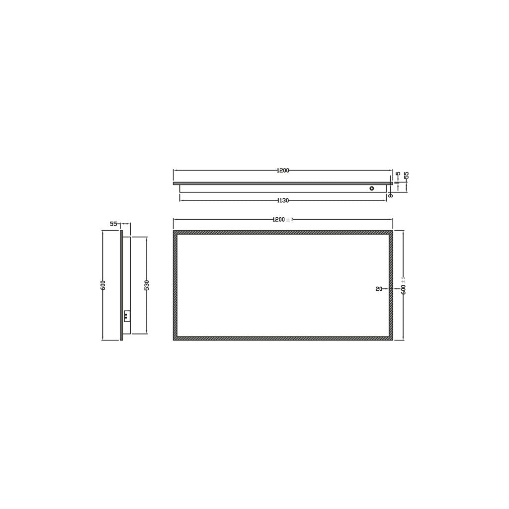 Mosca Led Mirror With Demister Pad & Shaver  Socket 1200X600mm