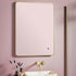 soft square led mirror brushed brass frame 500x700, Scudo, Illuminated Bathroom Mirror, Mirrors, 1