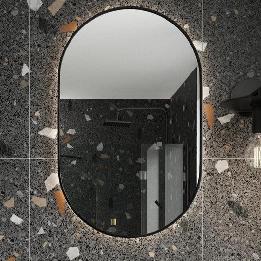 tablet mirror black frame 500x800, Scudo, Illuminated Bathroom Mirror, Mirrors, 1