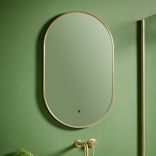 tablet mirror brushed brass 500x800, Scudo, Illuminated Bathroom Mirror, Mirrors, 1