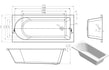 ceria round single ended bath 1700x750x550mm, Baths, Straight Baths, Alessio, 4