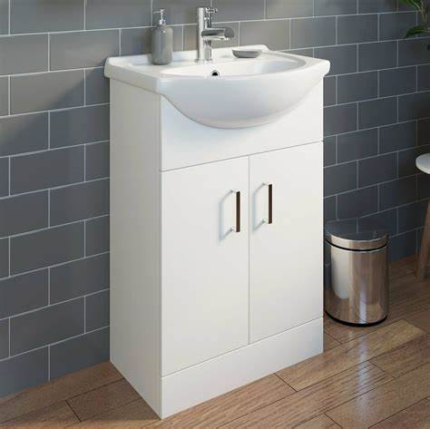 benito 560mm basin unit basin white gloss, Alessio, Sink Vanity Unit, Basin Unit, 1