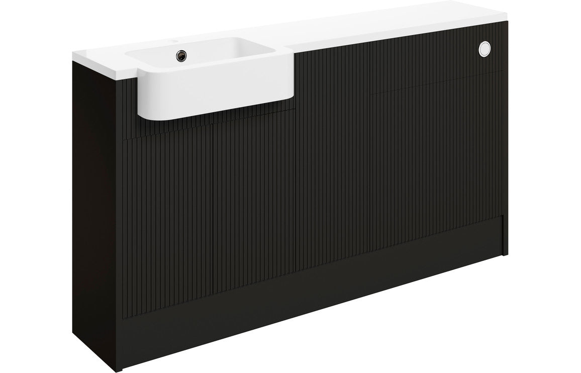 anita 1542mm basin wc 1 door unit pack lh matt graphite grey with chrome handles, Alessio, Fitted Bathroom Cabinets, 2