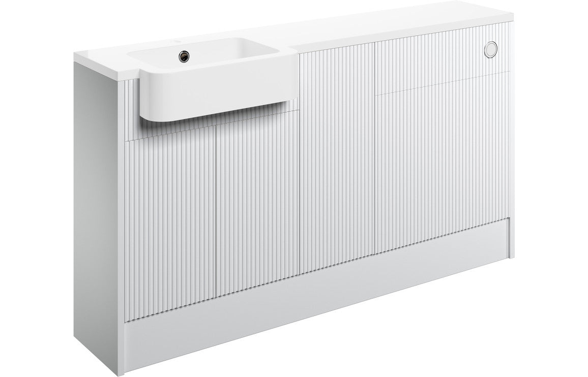 Anita 1542mm Basin  WC & 1 Door Unit Pack (LH) - Matt White with Brass Handles 