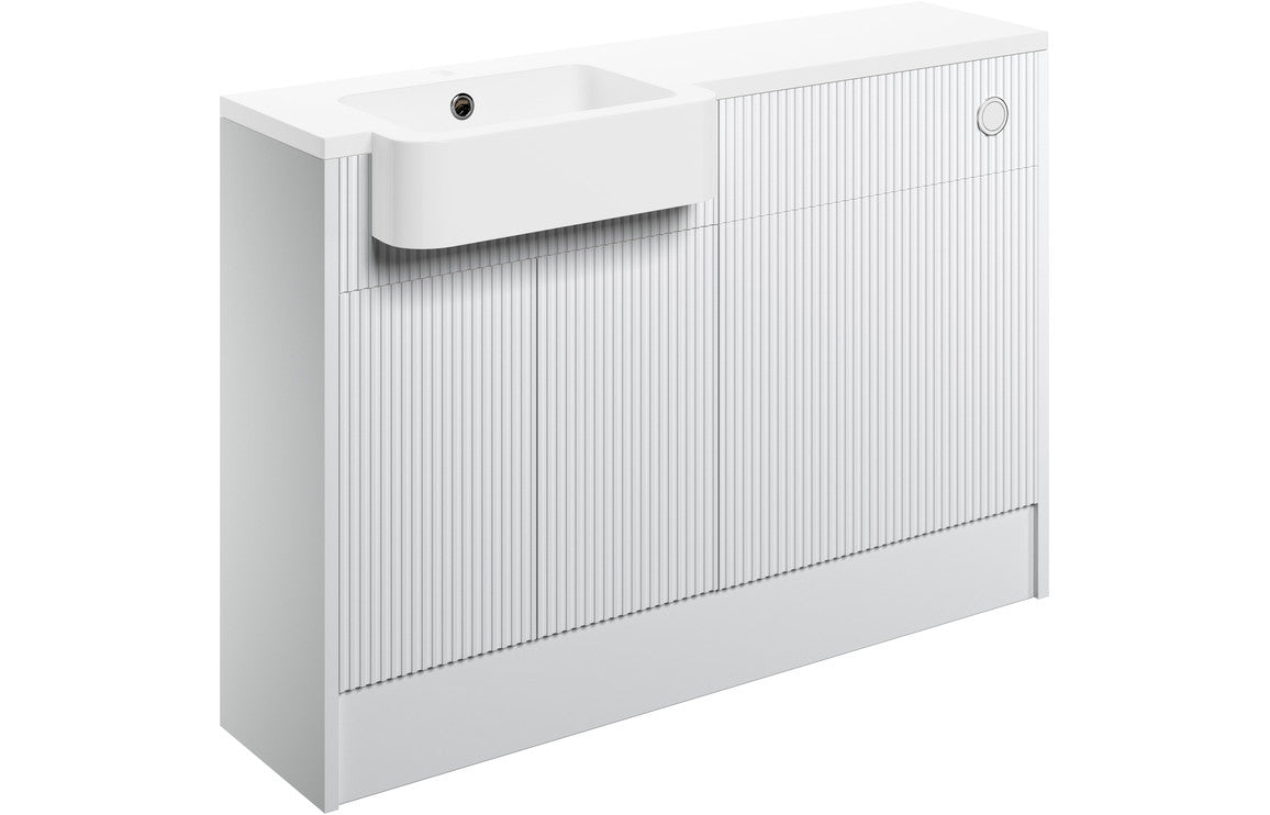 Anita 1242mm Basin & WC Unit Pack (LH) - Matt White with Chrome Handles  