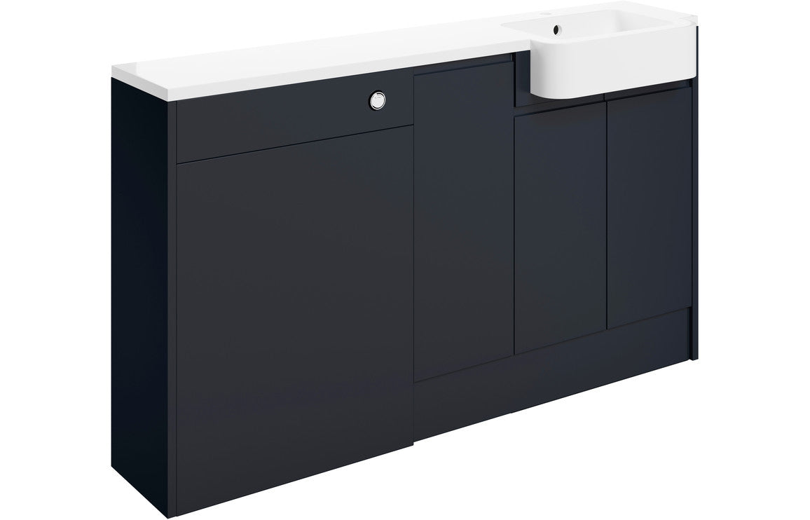 Carrie 1542mm Basin  WC & 1 Door Unit Pack (RH) - Matt Indigo Blue