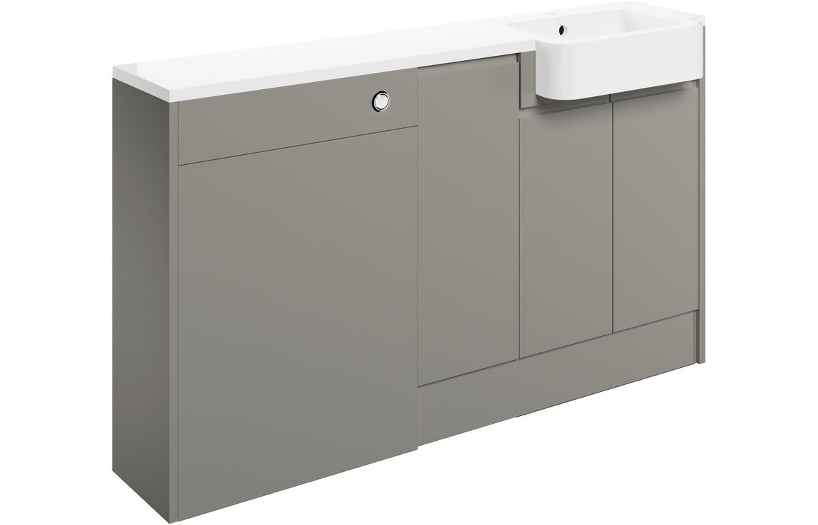 Carrie 1542mm Basin  WC & 1 Door Unit Pack (RH) - Pearl Grey Gloss