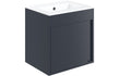 aida 500mm wall hung vanity unit matt indigo blue brushed brass handle, Alessio, Wall Hung Vanity Unit, 4