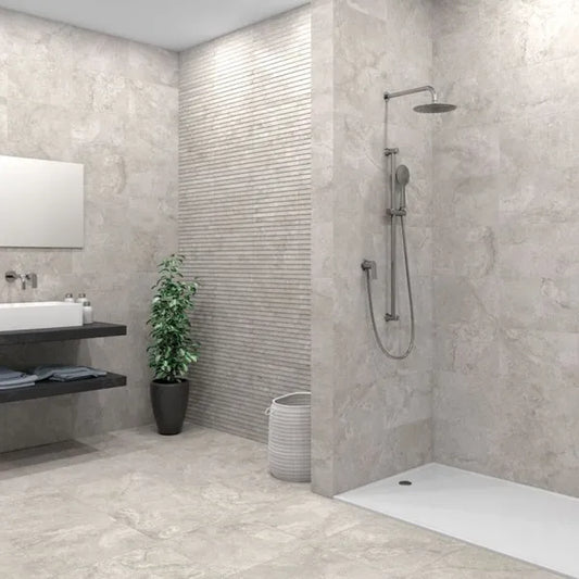 melrose himalaya grey decor 300x600mm tiles, Ceramic Tiles, Decor Tiles, Fluted Tiles, Wall Tiles, Grey Tiles, 1