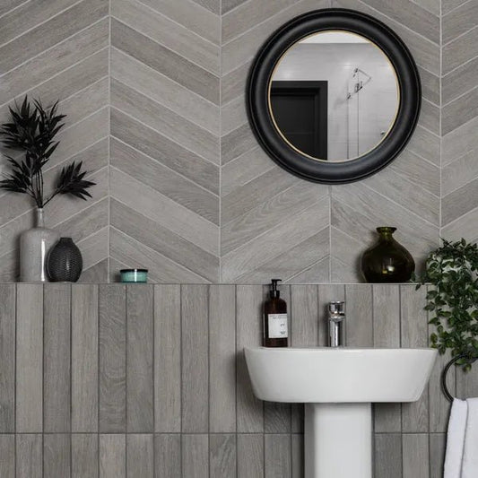 ancona chevron grey tiles 80x400mm, Floor Tiles, Porcelain Tiles, Wood Effect Tiles, Wall Tiles, Grey Tiles, 1