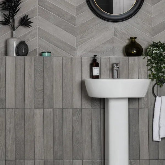 ancona grey porcelain tiles 80x442mm, Floor Tiles, Porcelain Tiles, Wood Effect Tiles, Wall Tiles, Grey Tiles, 1