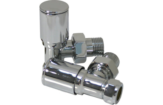 Angled Radiator Valve - Chrome - bathandtile