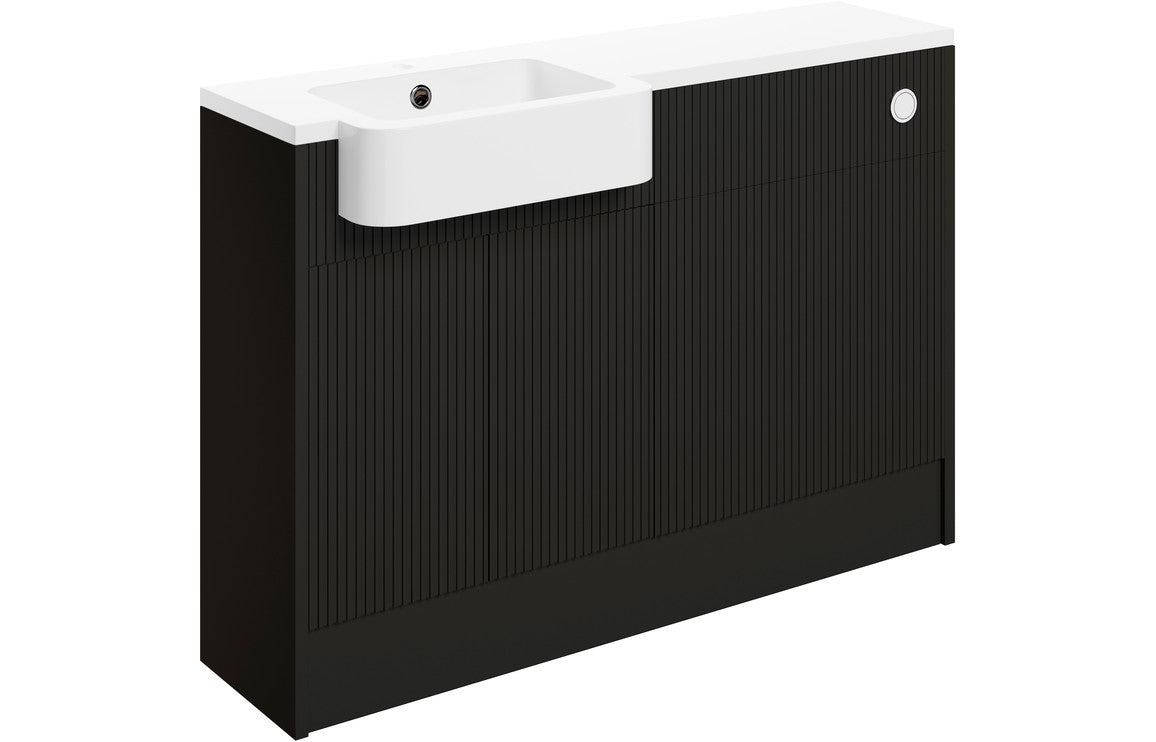 Anita 1242mm Basin & WC Unit Pack (LH) - Matt Graphite Grey with Brass Handles - bathandtile