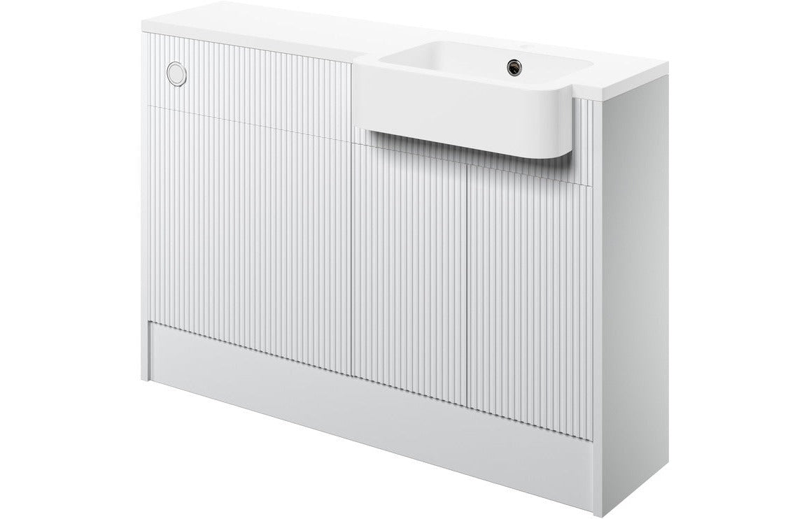 Anita 1242mm Basin & WC Unit Pack (RH) - Matt White with Chrome Handles - bathandtile