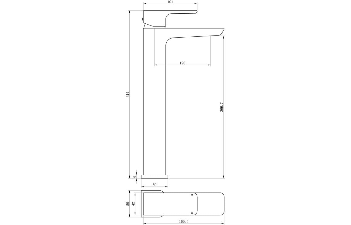 Antonio Black Matt Mono Tall Basin Mixer Tap - bathandtile