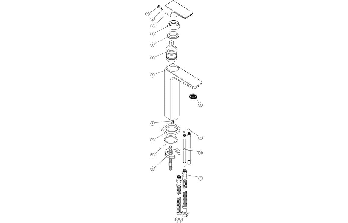 Antonio Black Matt Mono Tall Basin Mixer Tap - bathandtile