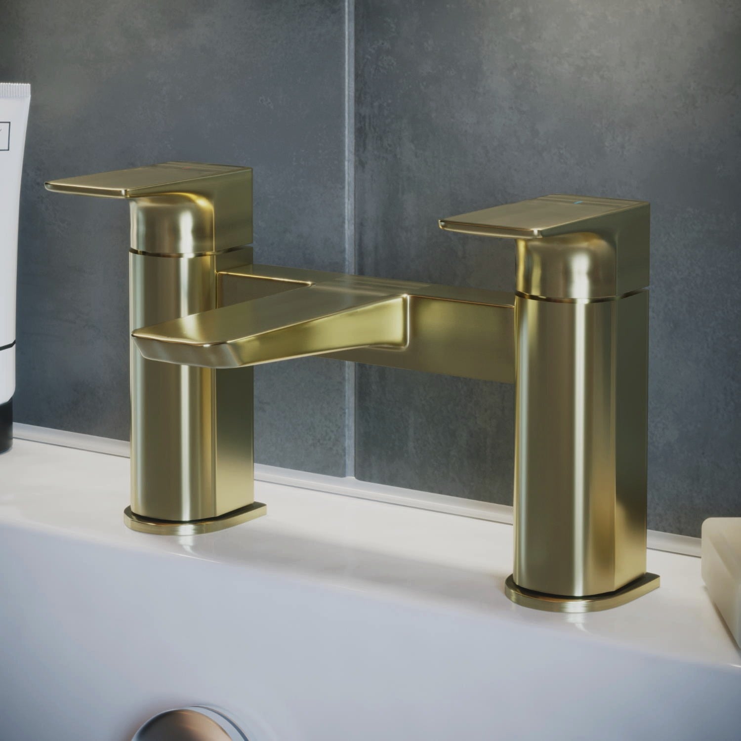 Antonio Brushed Brass Bath Filler Mixer Tap - bathandtile