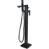 antonio matt black freestanding bath tap with shower kit, Alessio, Black Bath Taps, Free Standing Bath Taps, Taps, 5