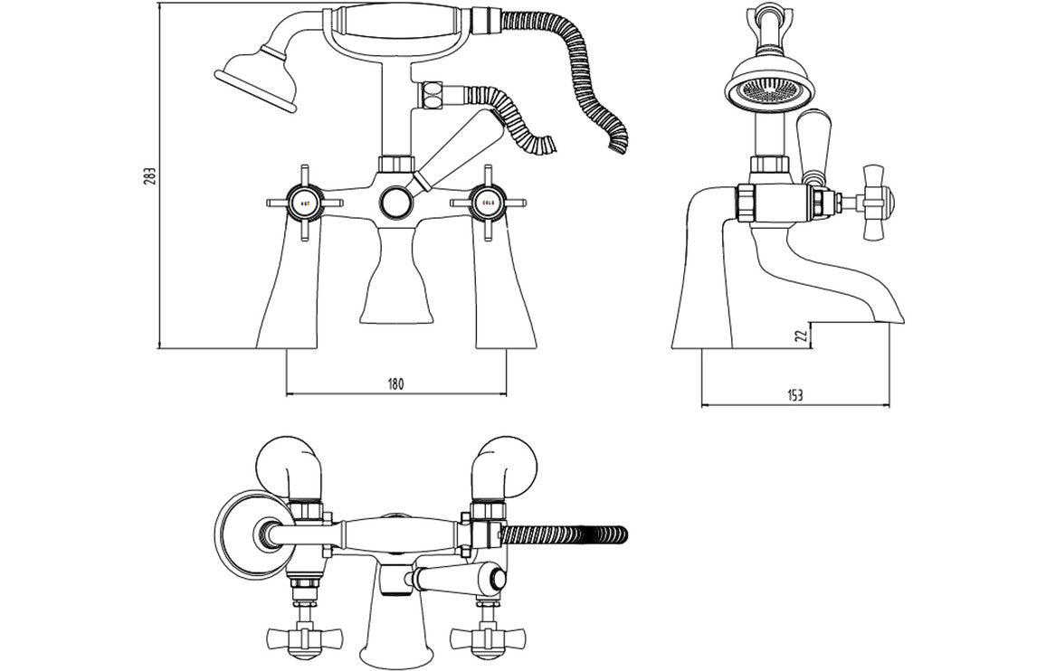 Aria Bath Shower Mixer Tap Chrome - bathandtile