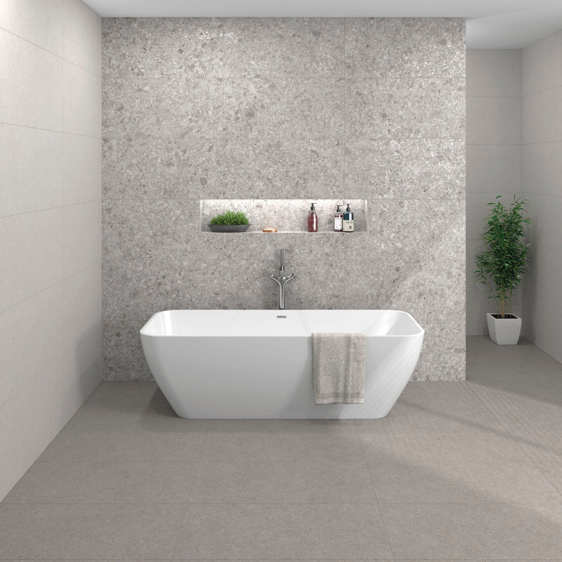 Balance Ceppo di Gre grey matte tiles, 300x600mm, ceramic tiles for walls, perfect grey tiles.