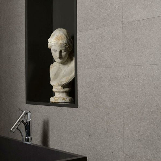 Balance Tiles in grey matte, sized 300x600mm, are perfect ceramic wall tiles that add a sleek and modern touch with their elegant grey finish.