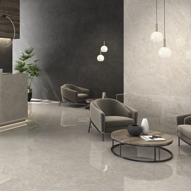 Belvedere Ivory 600x600mm Tiles - bathandtile