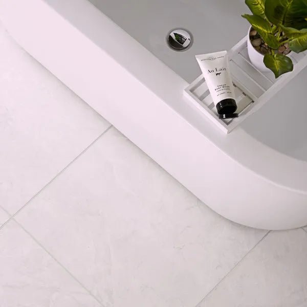 Belvedere White 600x600mm Tiles - bathandtile
