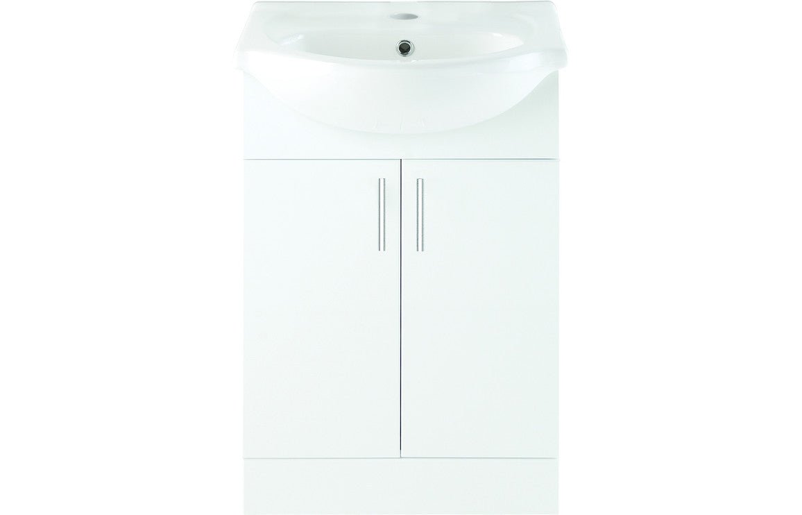 Benito 650mm Basin Unit & Basin - White Gloss - bathandtile