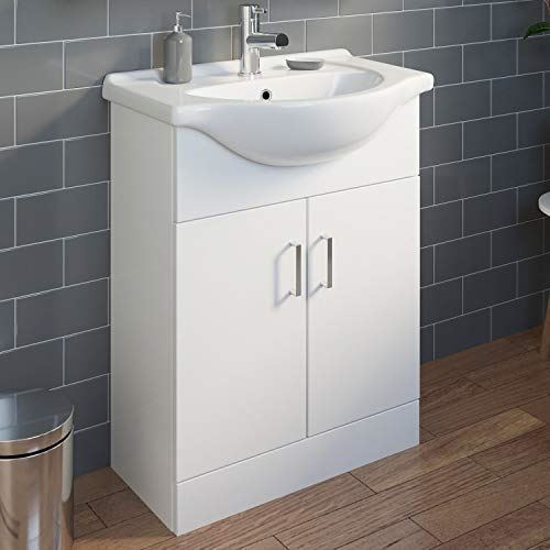 Benito 650mm Basin Unit & Basin - White Gloss - bathandtile