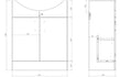 benito 650mm basin unit basin white gloss, Alessio, Sink Vanity Unit, Basin Unit, 3