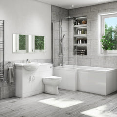 Benito Complete Shower Bath Suite 1060mm Unit - Left Hand Bath